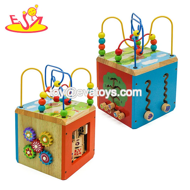 New arrival educational 5 in one wooden activity centre for kids W11B235