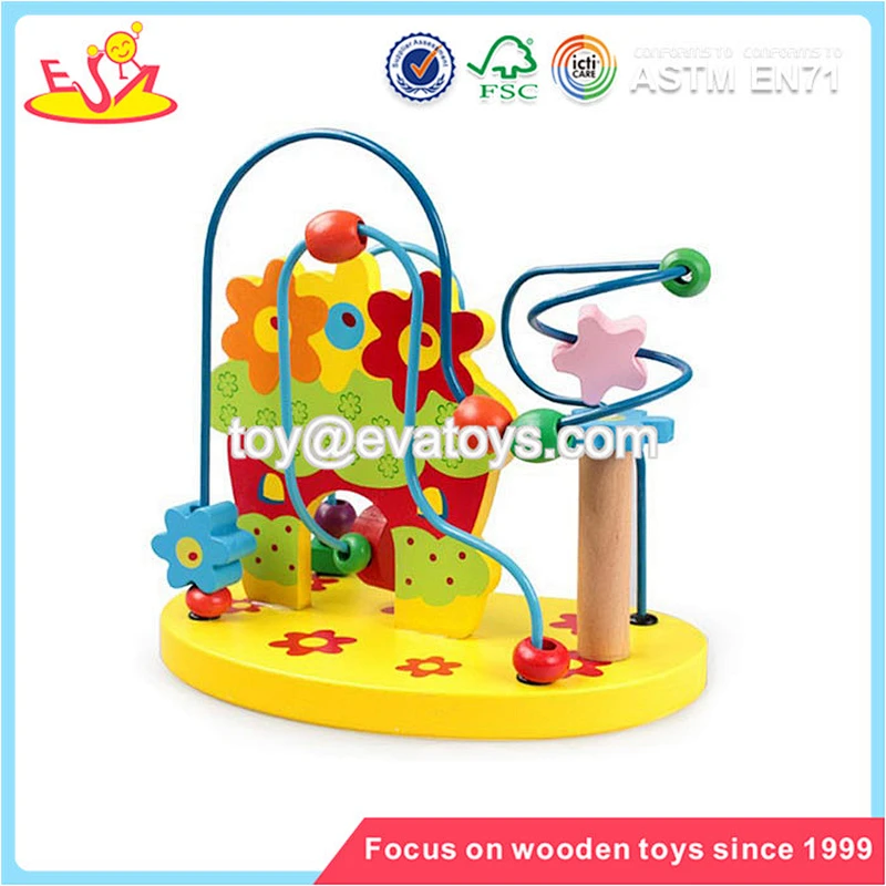 Wholesale intelligent wooden beads maze toy early learning wooden beads maze game W11B113