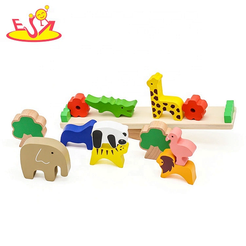 Großhandel aus Holz pädagogische Tiere Balance Blocks Spielzeug für Kinder W11F052