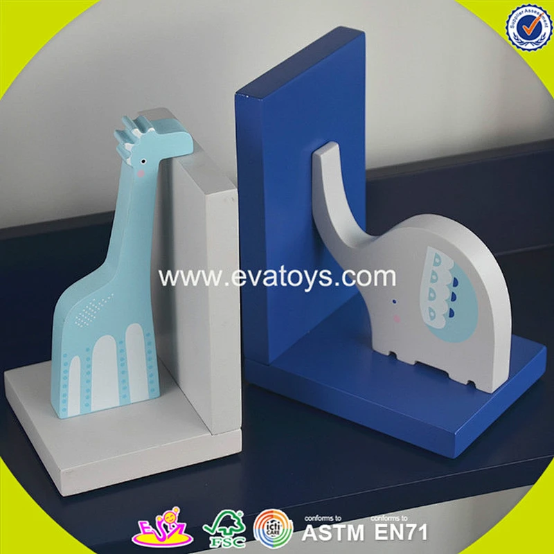 wholesale kids wooden animal bookend creative children's wooden animal bookend W08D059