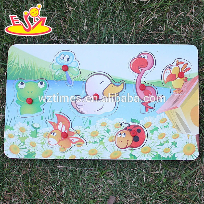 wholesale hottest sale wooden animal magnetic puzzle for children W14M092