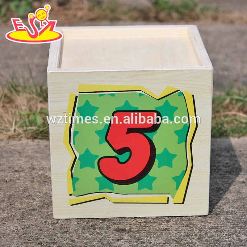 الجملة خشبية التراص وتكديس مكعبات للأطفال W13D127
