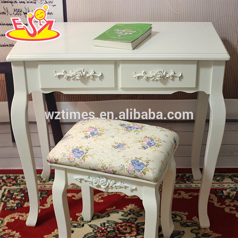 2018 New design wooden girls table and chairs, high quality room furniture wooden girls table and chairs W08G188