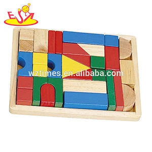 Low price attractive wooden packed blocks toy for baby W13A020