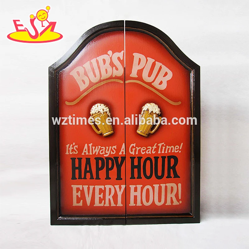 Wholesale interesting wooden dart box set with dart needle and board in wooden cases W01A295