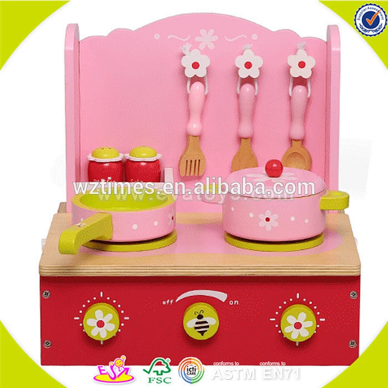 Role play toddlers wooden small kitchen toy for wholesale W10C157