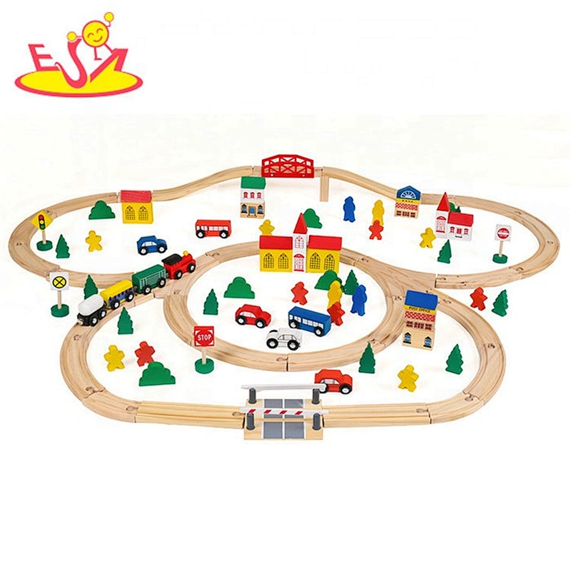 2019 New arrival electronic wooden train track toy set for children W04C177