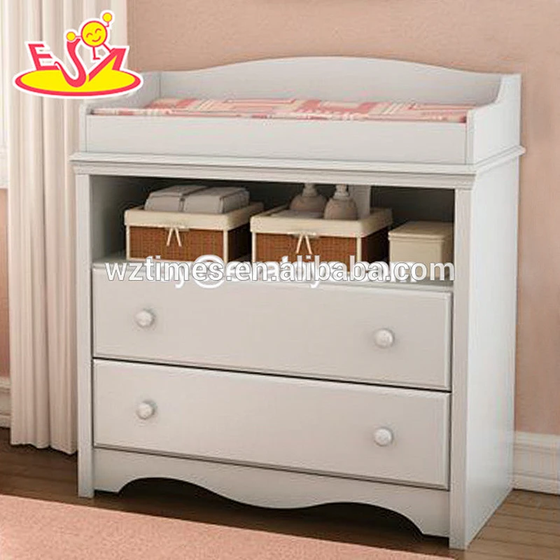 2018 New arrival safety wooden baby changing unit with drawers W08C121