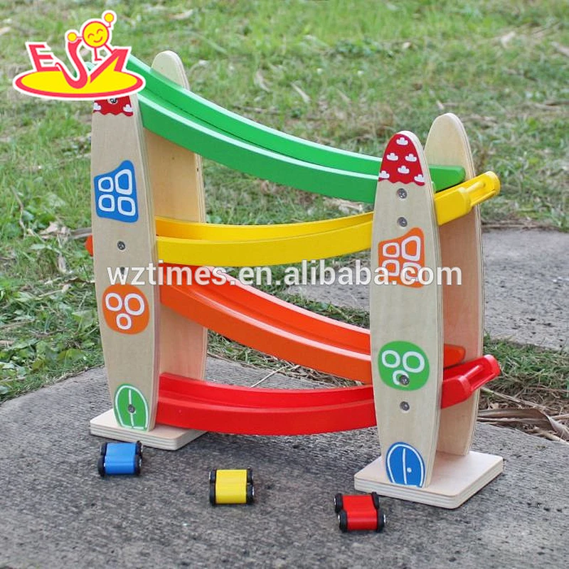 wholesale creative customized wooden fast car and drawing board toy for kids W04E047