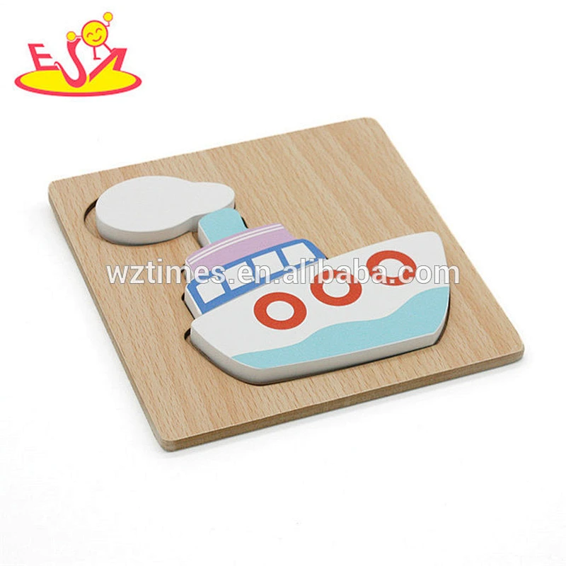 Wholesale wonderful ship shape jigsaw toy wooden 3d puzzle for toddlers W14D036