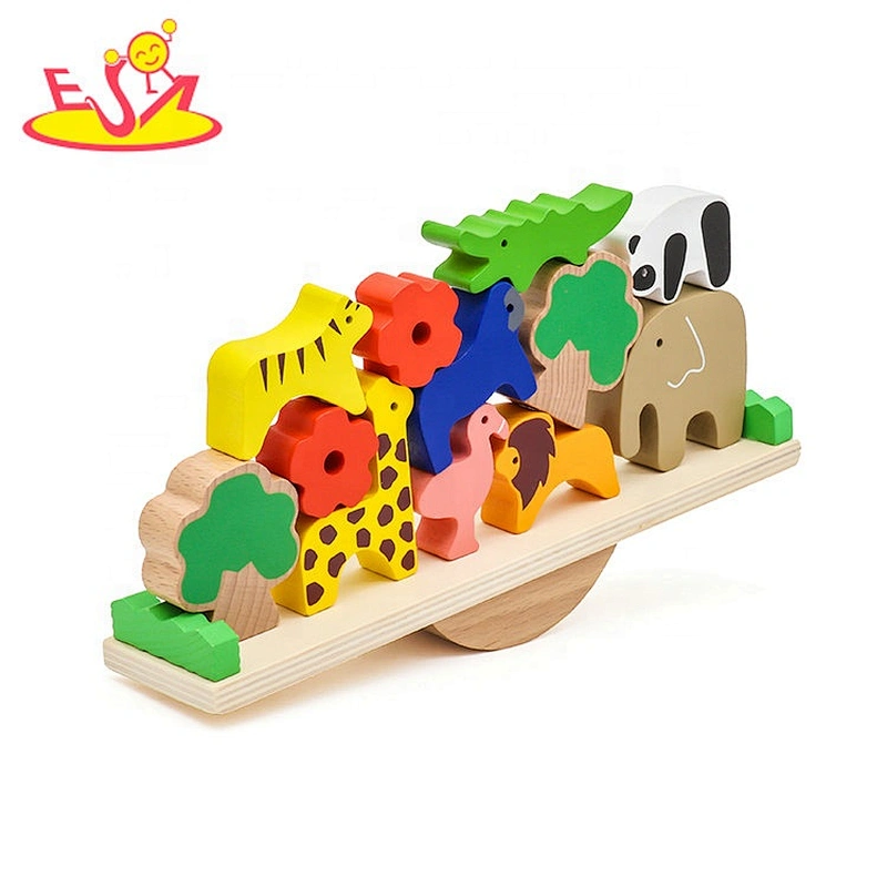 Großhandel aus Holz pädagogische Tiere Balance Blocks Spielzeug für Kinder W11F052