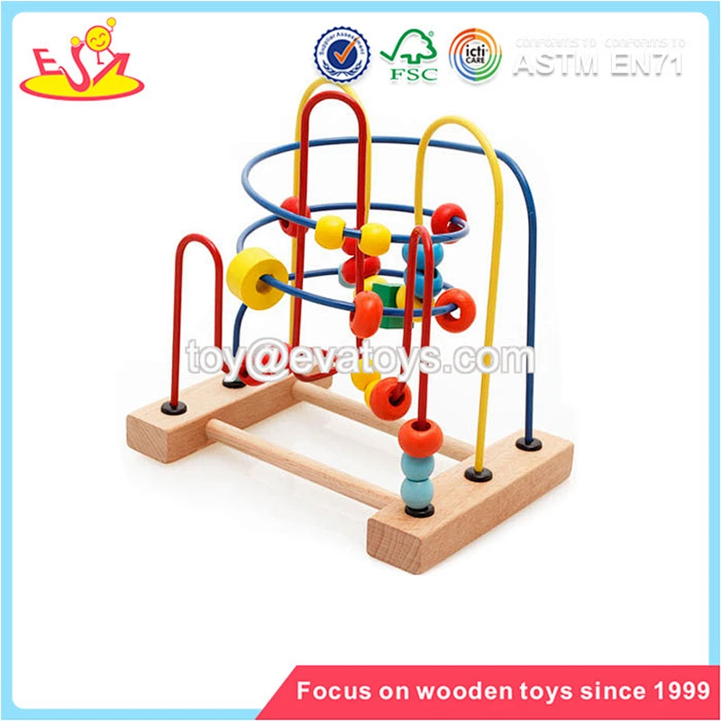 Wholesale intelligent wooden beads maze toy early learning wooden beads maze game W11B113