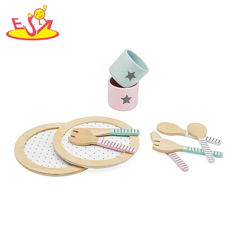 2019 Most popular pretend play wooden toy coffee set for children W10B319