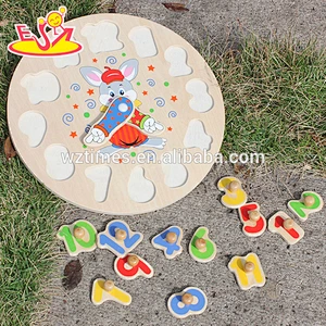 new fashion kids educational wooden clock toy for wholesale W14K001