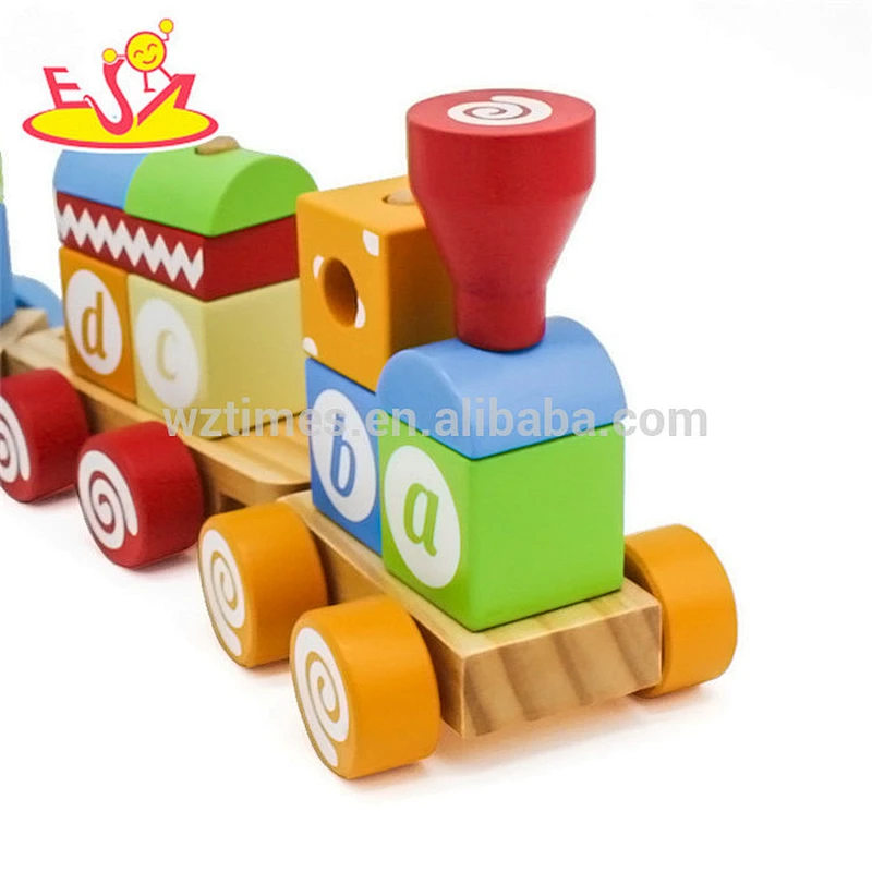 Top fashion educational kids wooden letter train toy with high quality W04A393