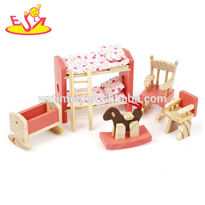 Hölzernes Badezimmermöbel des Spielzeugs des Babyhauses des Kindes interessantes Spielzeug für Baby W06B064