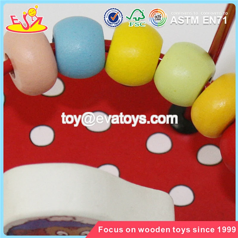 Wholesale funny educational baby wooden beads toy top fashion kids wooden beads toy W11B054