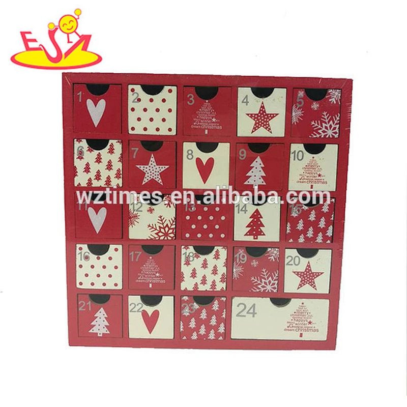 Wholesale promotional gift wooden christmas advent calendar for toddlers W09F007