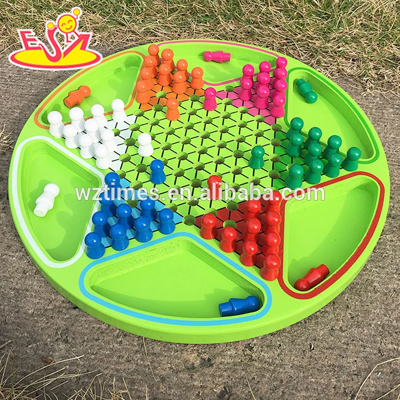 Wholesale high quality wooden hexagonal chess board game toy for children W11A045
