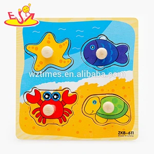 2018 wholesale new products baby wooden knob puzzle educational kids wooden knob puzzle funny children knob puzzle W14M117
