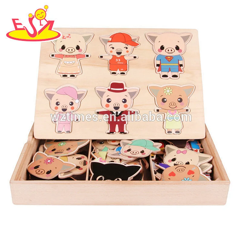2018 Wholesale educational dress up puzzle toy for kids W14D061