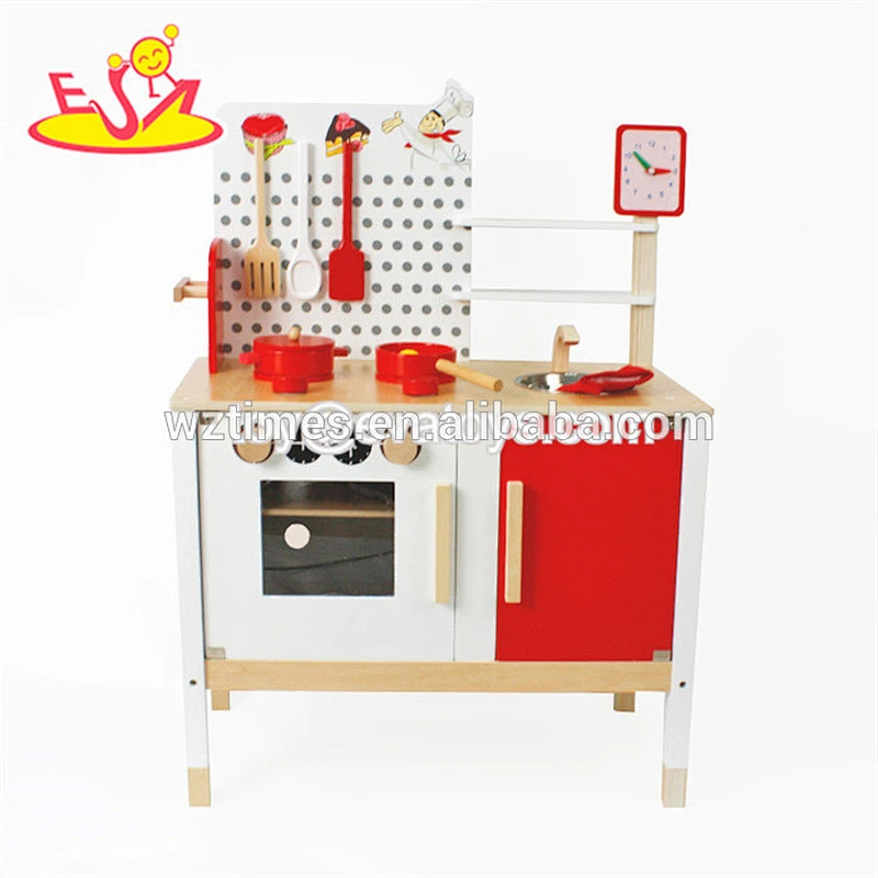 Venta al por mayor divertido juego de cocina de madera juego de simulación de cocina para niños W10C354