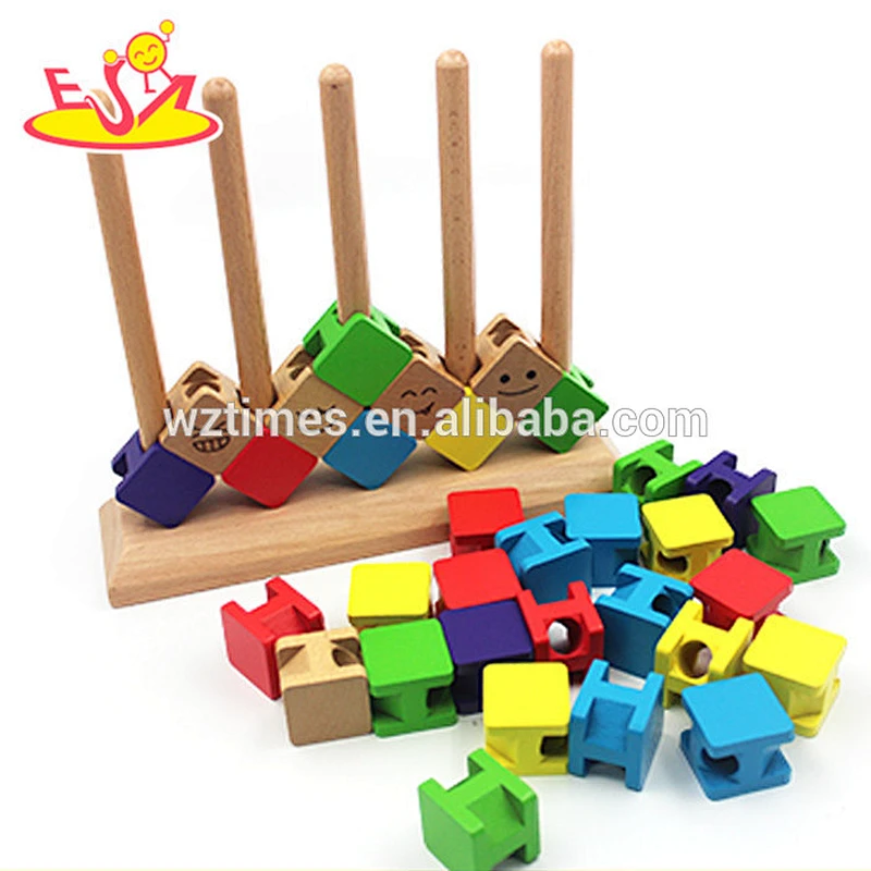 Wholesale interesting wooden building blocks toy special kids wooden building blocks toy colorful building blocks toy W13D097