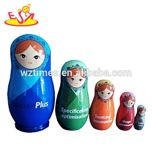 Custom DIY Painting Russian Nesting Matryoshka Dolls For Wholesale W06D037