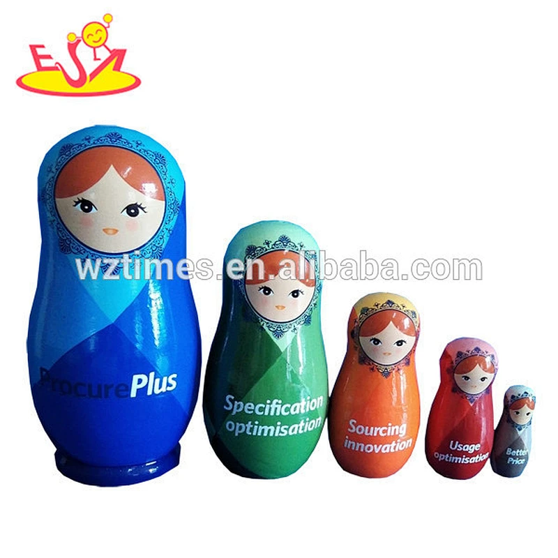 Custom DIY Painting Russian Nesting Matryoshka Dolls For Wholesale W06D037