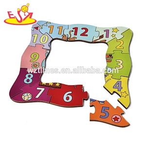 2018 wholesale toddlers wooden teaching clock preschool kids wooden teaching clock educational wooden teaching clock W14K015
