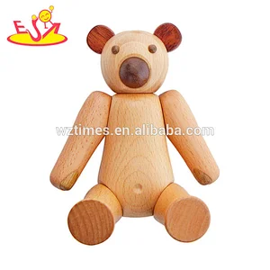 2018 Wholesale bear design activityable wooden doll toys wooden puppet toys for child W06D109