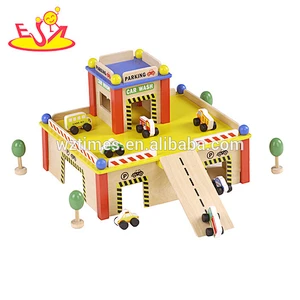 2018 wholesale wooden toy car garage for boys, new design woodentoy car garage for boys, best wooden toy car ga for boys W04B040