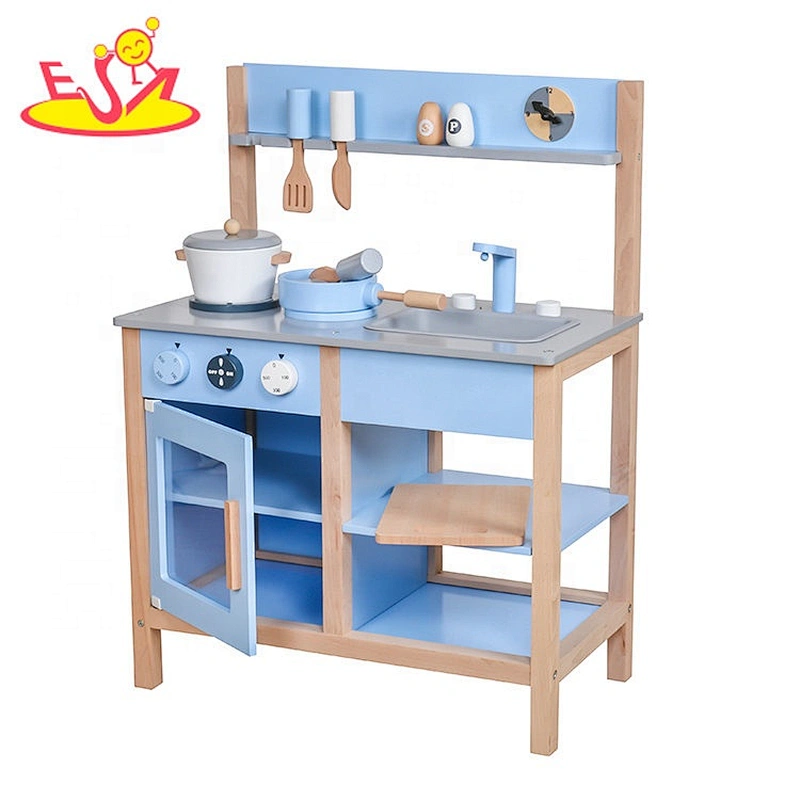 2019 New design kids simulation wooden boys kitchen set for play W10C457B