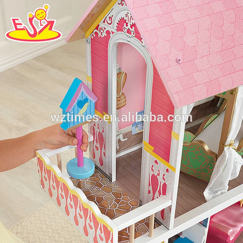 Wholesale fashion wooden dream castle dollhouse toy for girls W06A267