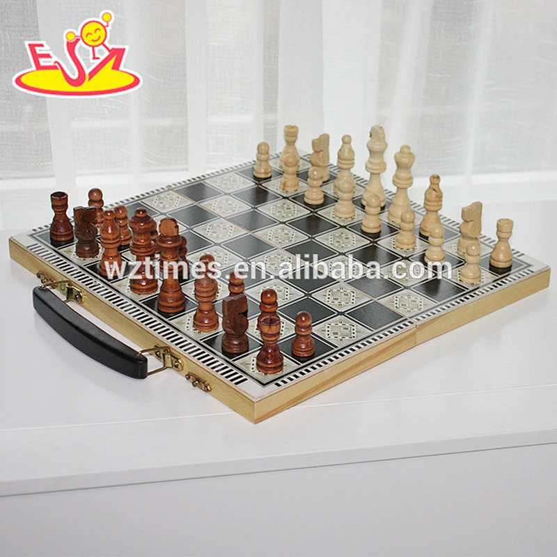 2017 Wholesale portable kids wooden chess pieces best wooden chess pieces W11A056
