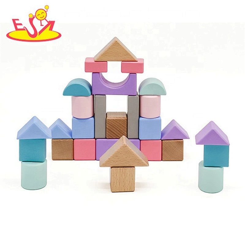2019 Top sale preschool Build the Wall wooden blocks toys for toddlers W13D215