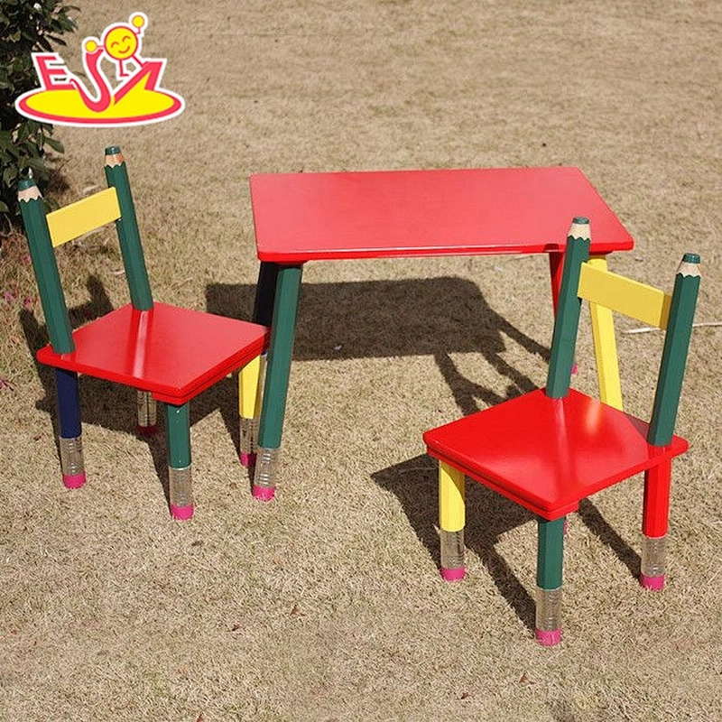 Most popular wooden doll table set with 2 chairs W08G138