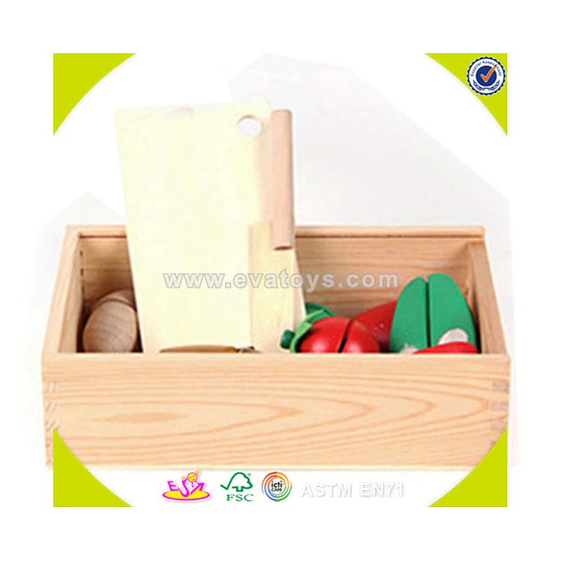 wholesale top quality wooden fruit cutting toy, DIY kids wooden vegetables cutting toy, role play wooden cutting toy W10B099