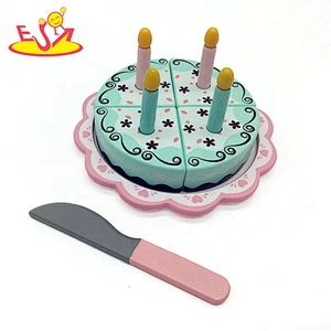 2019 Most popular pretend play wooden birthday cake toy for children W10B310