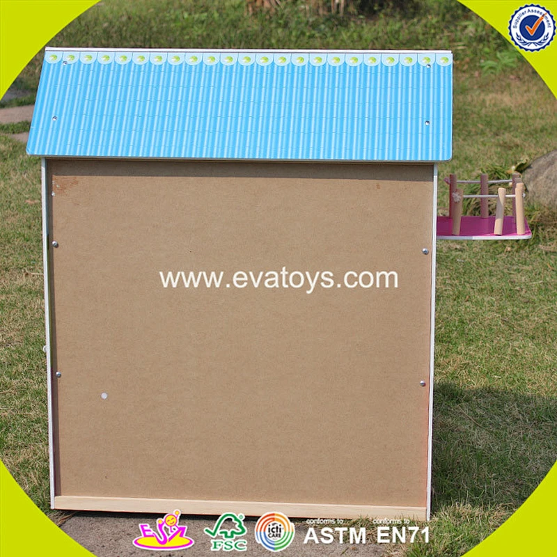 2018 New design pink wooden girls dollhouse top fashion wooden girls dollhouse best wooden girls dollhouse for sale W06A104