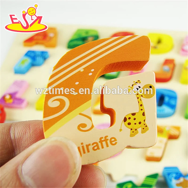 wholesale top quality baby brain development wooden abc puzzle for toddlers W14B065