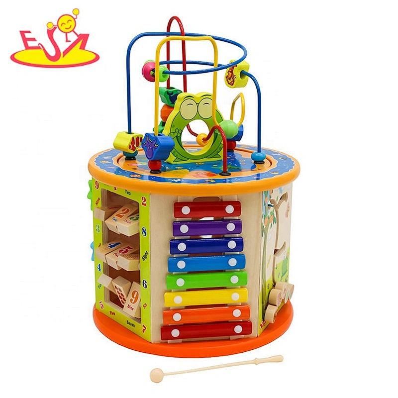 New arrival educational wooden infant activity cube for preschoolers W11B153C