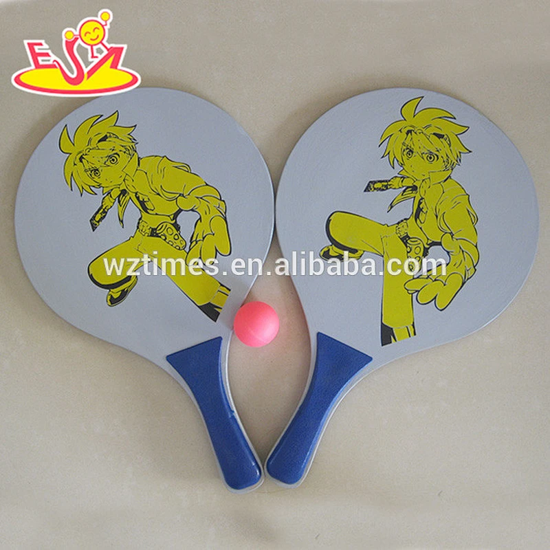 Wholesale hot sale children sport toy wooden beach tennis set with best price W01A109