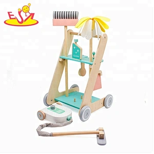 New hottest pretend play toys wooden kids vacuum cleaner for wholesale W10D194B