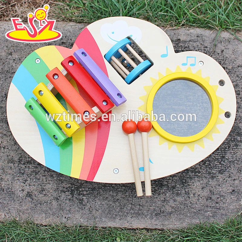 Wholesale cheap wooden baby musical toys for preschooler W07A104