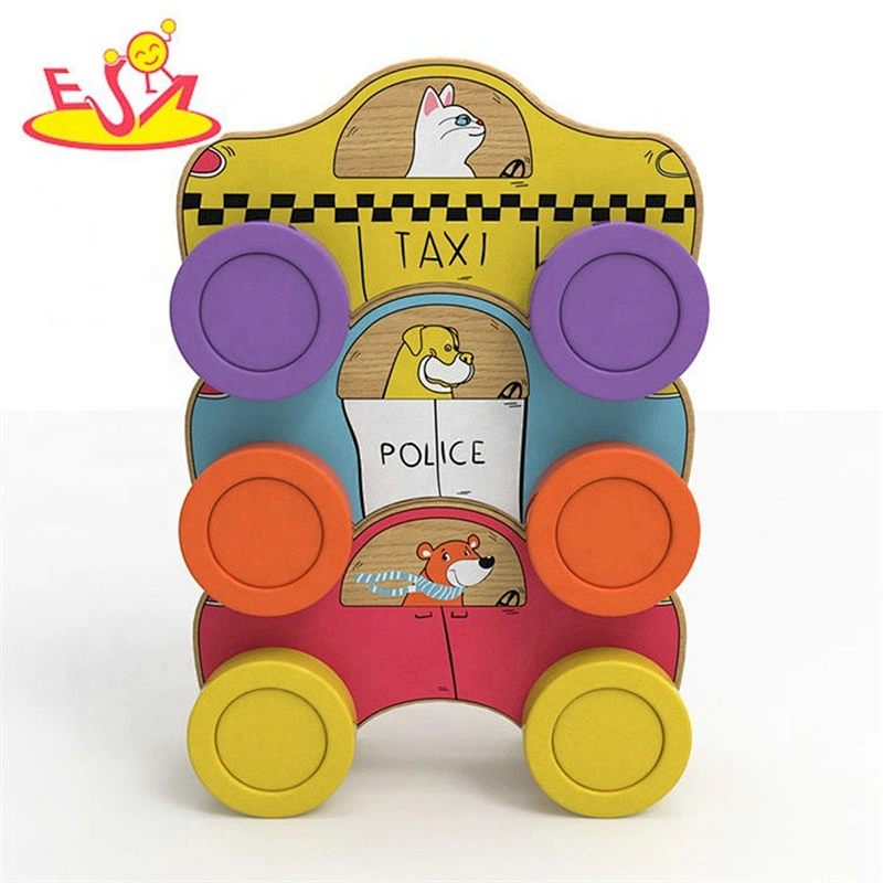 2019 New arrival funny small wooden toy cars for preschoolers W04A410