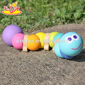 2018 Wholesale wooden caterpillar toy baby wooden caterpillar toy children wooden caterpillar toy W01B034