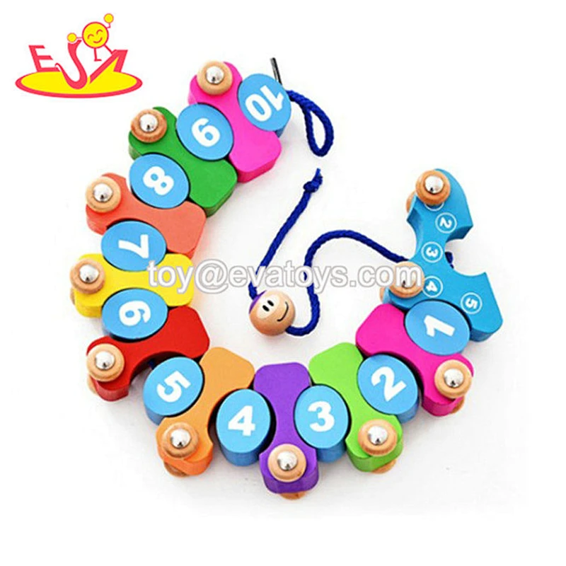 Wholesale educational wooden pull along toys for toddlers W05C114