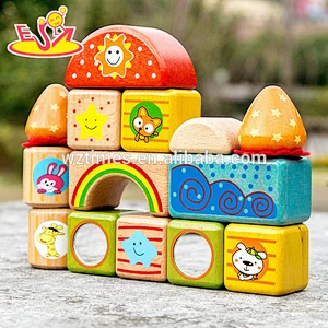 2018 Wholesale best children's building blocks wooden brick toys W13A136