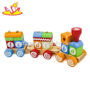 Top fashion educational kids wooden letter train toy with high quality W04A393